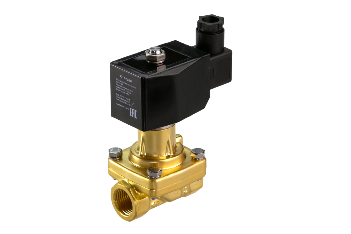 Ридан 042U320302R — Клапан электромагнитный EV225WR, G 1/4, PTFE, нормально закрытый, 0…5 бар, с катушкой 24В пост. ток